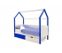 Кровать-домик мягкий Svogen с ящиками сине-белый
