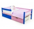 Кровать-тахта Svogen с ящиками и бортиком синий-лаванда