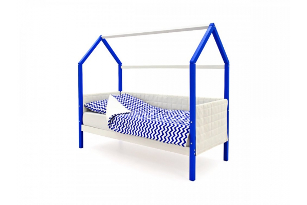 Кровать-домик мягкий Svogen сине-белый