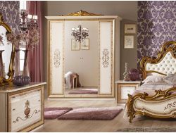 Шкаф 4-х дверный с зеркалами Анита беж