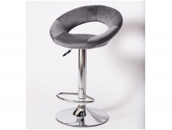 Стул барный BN-1009 серый вельвет/хром