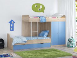 Кровать Дельта-18.04.01 голубая