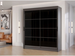 Шкаф-купе Гранд-1 Графит 2000 двери Лакобель черный