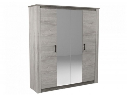 Шкаф 4-х дверный 2194 Денвер Риббек серый