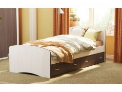 Кровать-6 одинарная с 2-мя выкатными ящиками