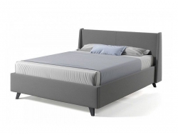 Мягкая кровать Лорен с ПМ 1200*2000 мм микровелюр серый