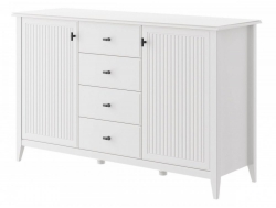 Комод 4 ящика 2 двери Никеа белый
