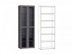 Шкаф-витрина 16.394.02 Остин Серый Графит