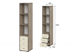 Пенал открытый Этна пн1 Дуб Эндгрейн/Алебастр