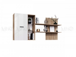 Шкаф навесной с полкой Нэнси New ЛДСП Белый глянец/Сонома