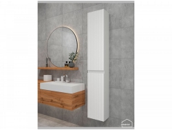 Шкаф пенал навесной для ванной комнаты и туалета MH12 Софт лотос