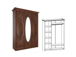 Шкаф Прованс трехдверный итальянский орех