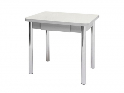 Стол ломберный с ящиком белый иней/белый/металл серый
