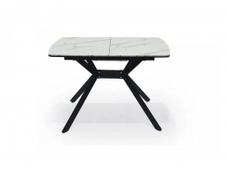 Стол раздвижной Олимп 1140 мм мрамор белый/черный муар