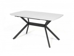 Стол раздвижной Олимп 1600 мм стекло белое/черный муар