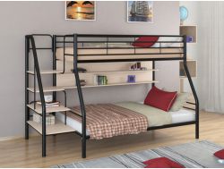 Двухъярусная кровать Толедо 1 П черный-дуб молочный