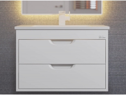 Тумба с раковиной Uperwood Modul матовая белая 65 см