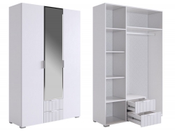 Шкаф трехдверный 109.02 Зефир белое дерево/белый